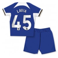 Chelsea Romeo Lavia #45 Heimtrikotsatz Kinder 2023-24 Kurzarm (+ Kurze Hosen)